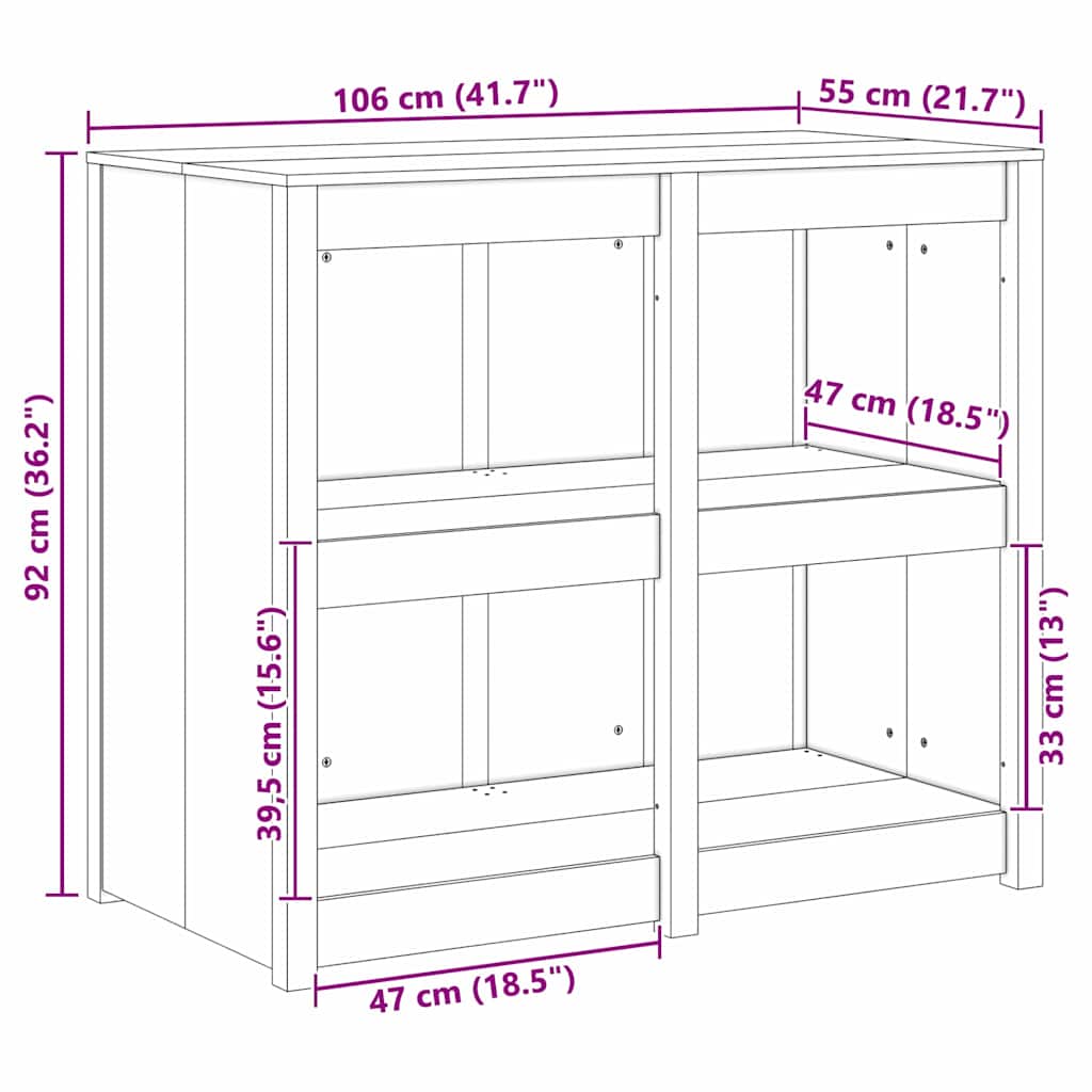 Küchenschrank MEPPEL Warmes Weiß 106 x 55 x 92 cm