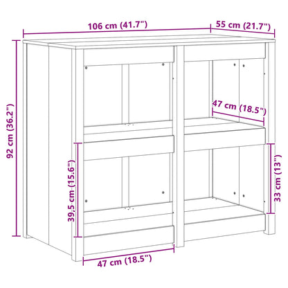 Küchenschrank MEPPEL Warmes Weiß 106 x 55 x 92 cm