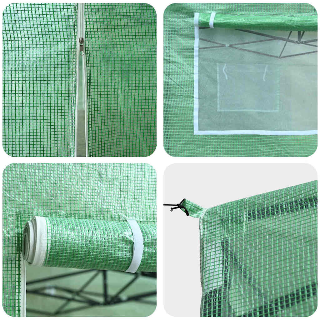 Gewächshaus mit Pop-up-Rahmen Grün 280 x 410 x 315 cm Eisen