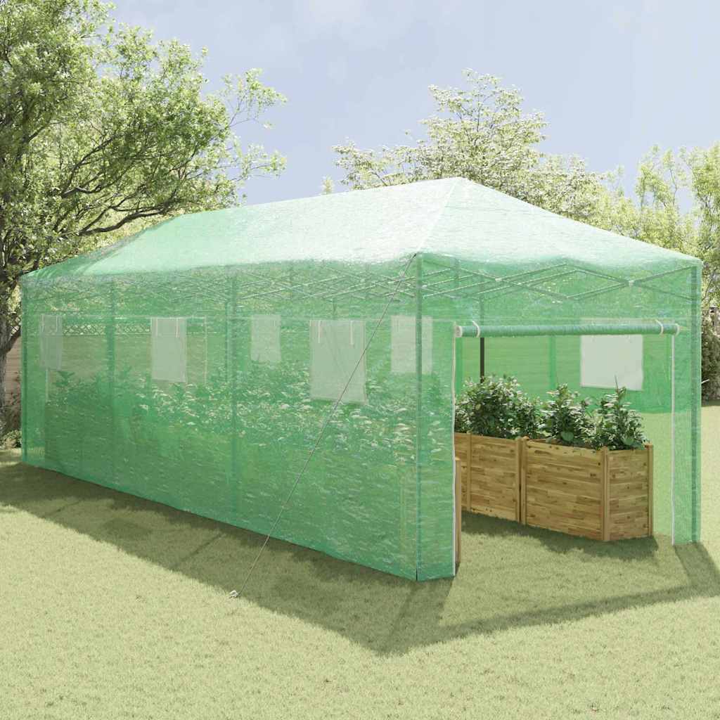 Gewächshaus mit Pop-up-Rahmen Grün 290 x 870 x 315 cm Eisen