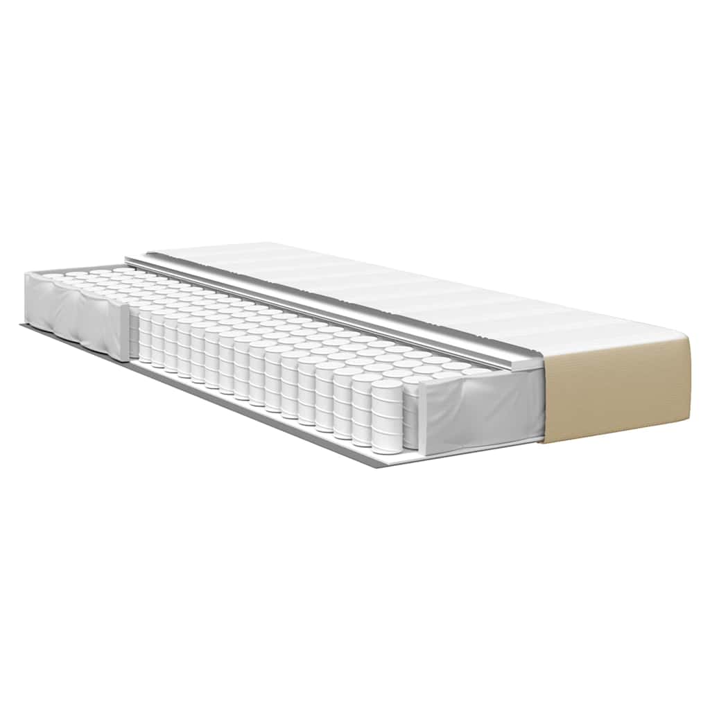 Matelas à ressorts ensachés vert clair gris moyen 90x200x20 cm tissu