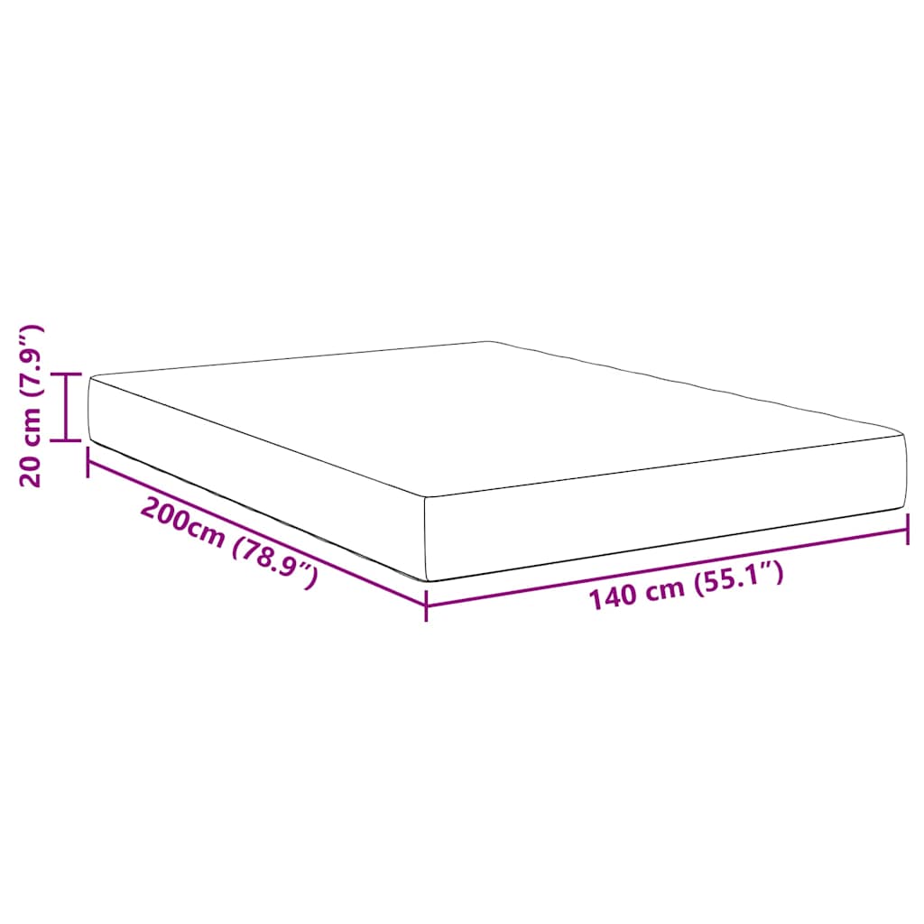Bettmatratze mit Matratze Grau 140 x 200 cm Stoff