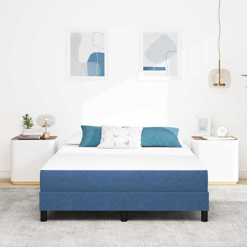 Bettmatratze mit Matratze Blau 140 x 200 cm Stoff