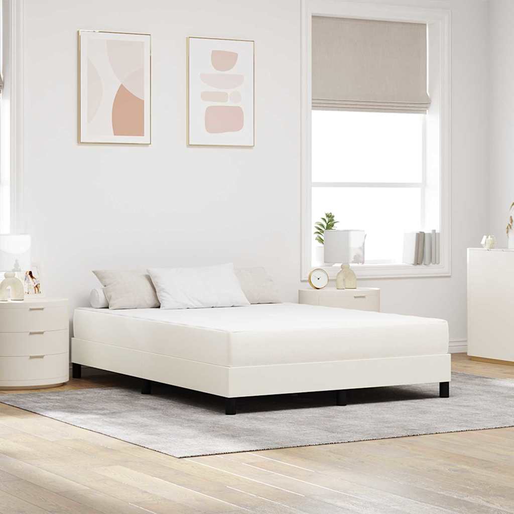 Bettmatratze mit Matratze Creme 160 x 200 cm Stoff