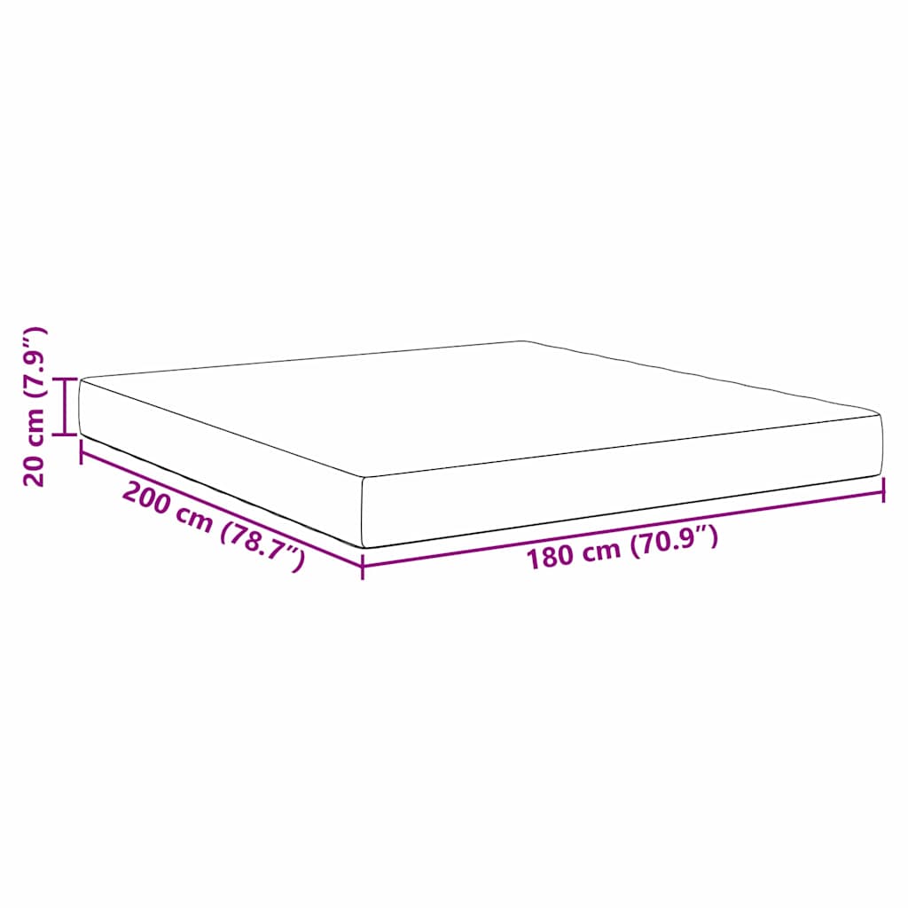 Bettmatratze mit Matratze Grau 180 x 200 cm Stoff