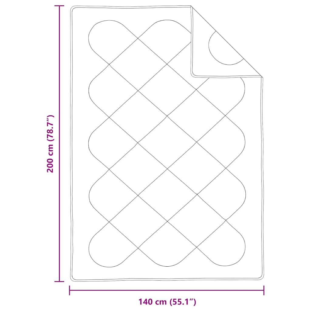 Bettdecke Weiß 200 x 140 x 4 cm Polyester