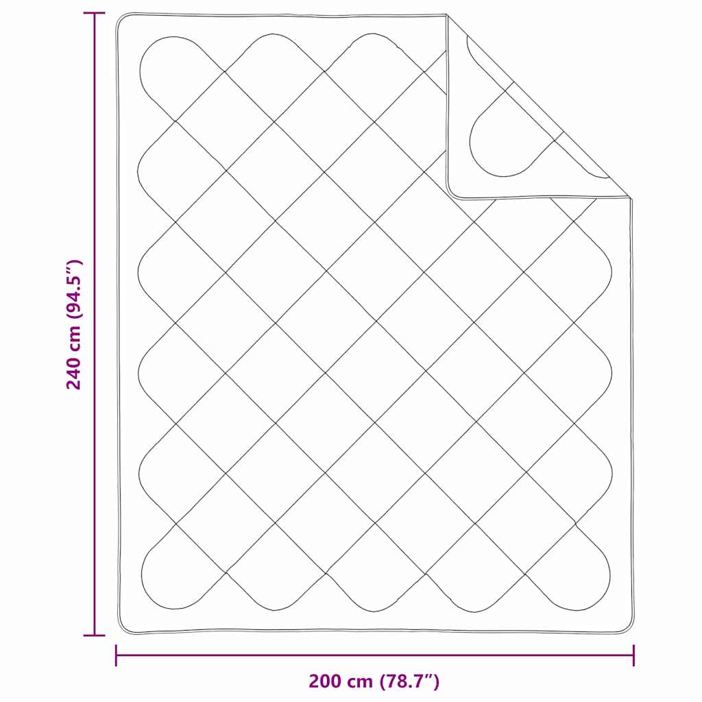 Bettdecke Weiß 240 x 200 x 5 cm Polyester