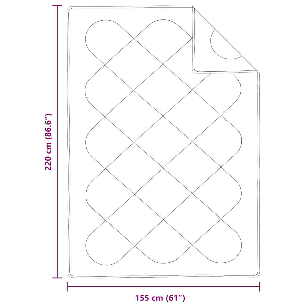 Bettdecke Weiß 220 x 155 x 4 cm Polyester