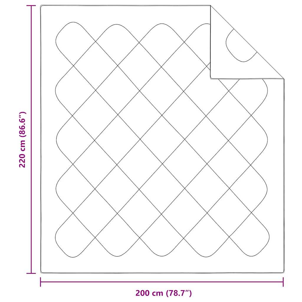 Bettdecke Weiß 220 x 200 x 3 cm Polyester
