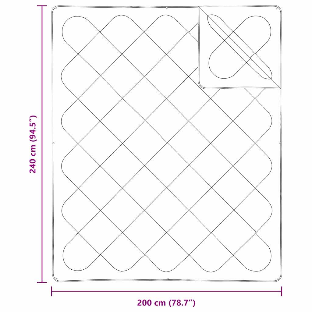 2-in-1 Bettdecke Weiß 240 x 200 x 8 cm Polyester