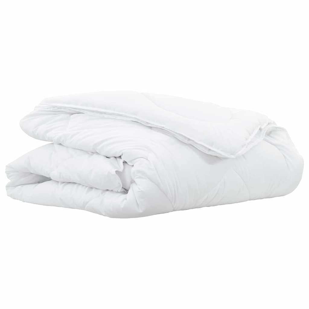 2-in-1 Bettdecke Weiß 220 x 135 x 8 cm Polyester