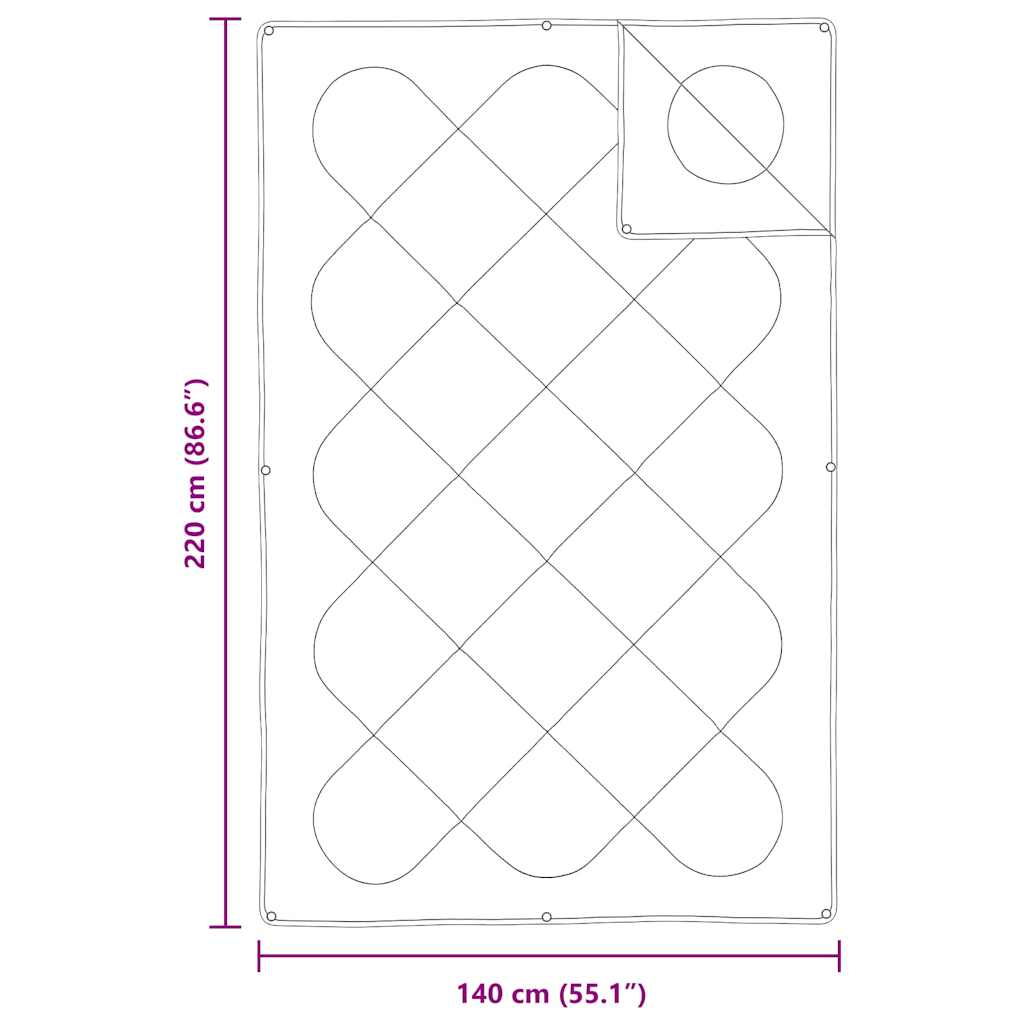 2-in-1 Bettdecke Weiß 221 x 140 x 10 cm Polyester