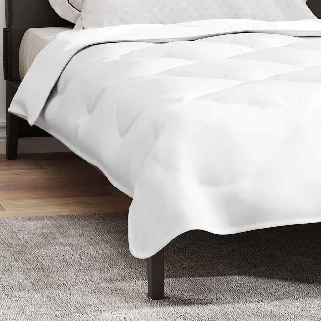 2-in-1 Bettdecke Weiß 220 x 155 x 10 cm Polyester