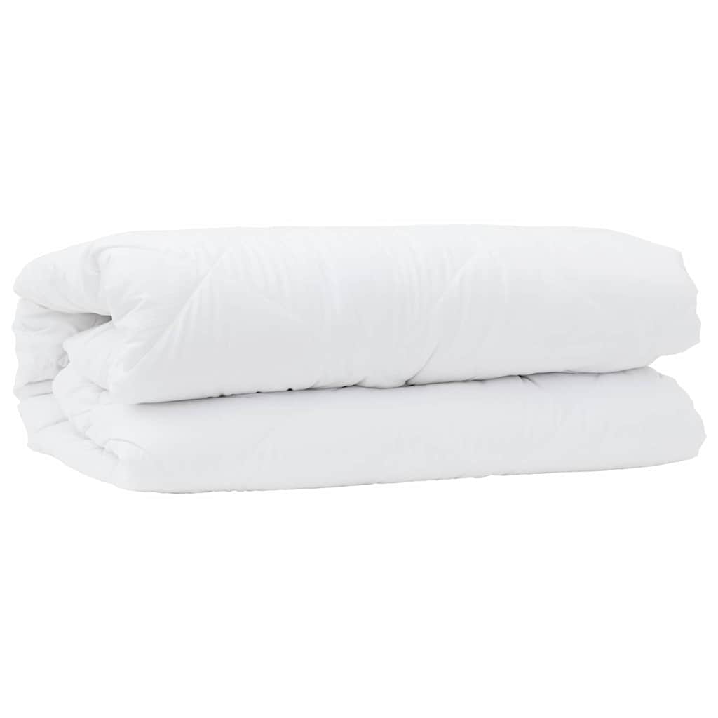2-in-1 Bettdecke Weiß 220 x 155 x 10 cm Polyester