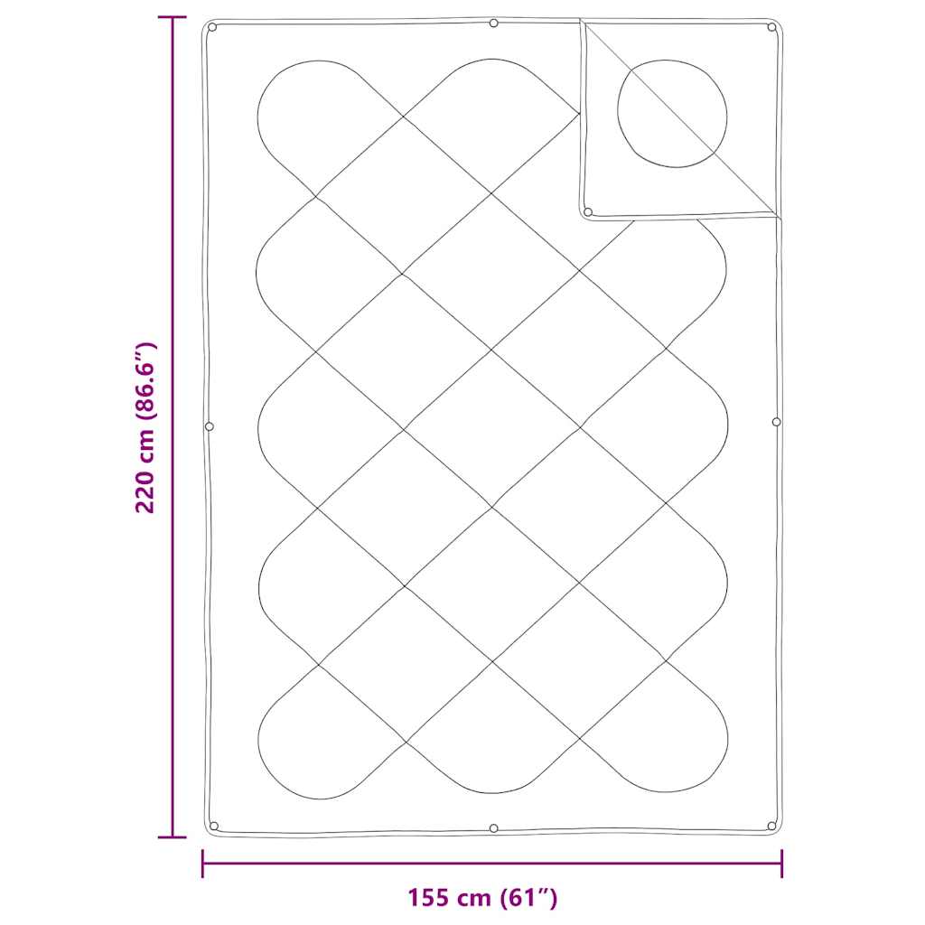 2-in-1 Bettdecke Weiß 220 x 155 x 10 cm Polyester