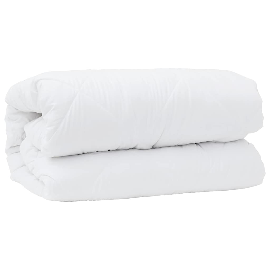 2-in-1 Bettdecke Weiß 220 x 200 x 10 cm Polyester