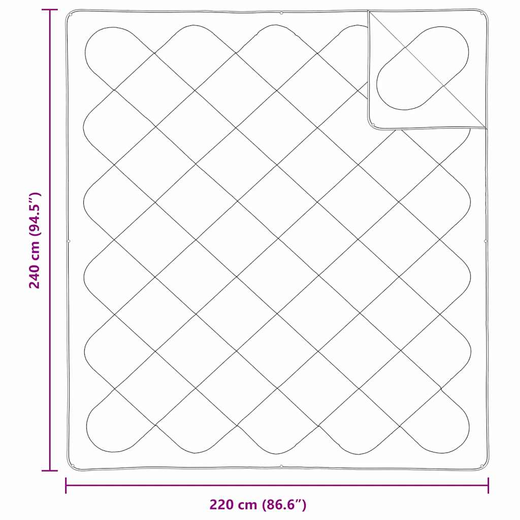2-in-1 Bettdecke Weiß 240 x 220 x 8 cm Polyester