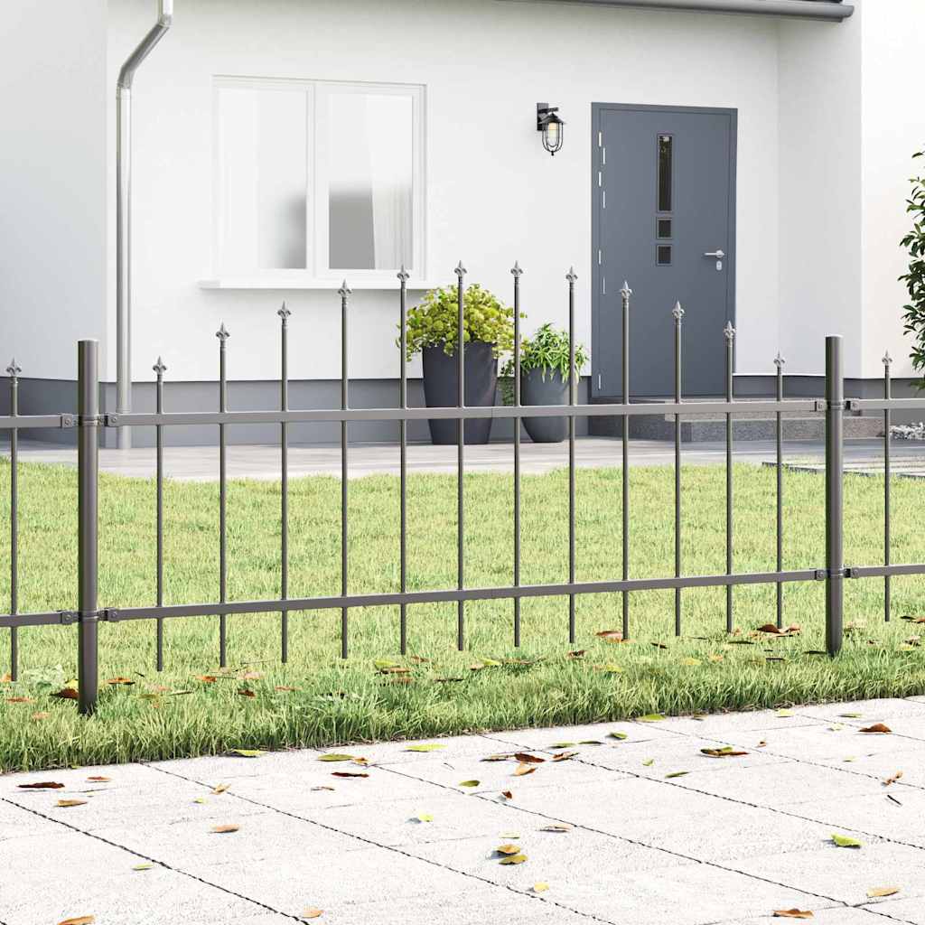 Gartenzaun WOERDEN 170 x 115 cm Pulverbeschichteter Stahl Grau