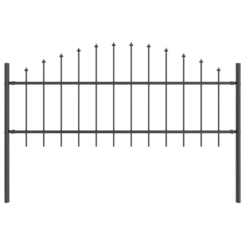 Gartenzaun WOERDEN 170 x 115 cm Pulverbeschichteter Stahl Grau