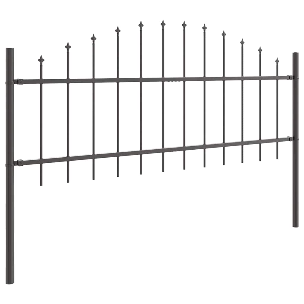 Gartenzaun WOERDEN 170 x 115 cm Pulverbeschichteter Stahl Grau