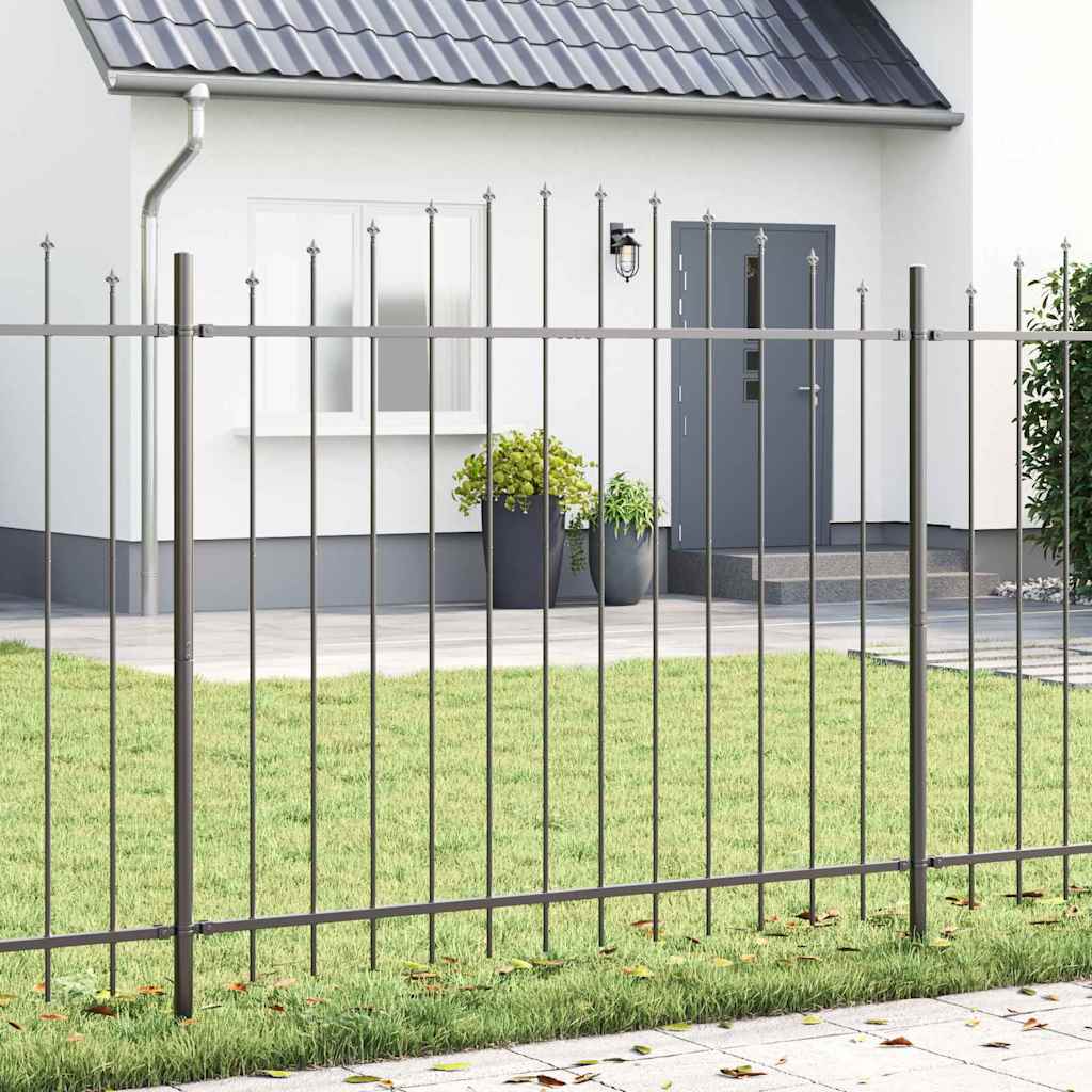 Gartenzaun WOERDEN 170 x 190 cm Pulverbeschichteter Stahl Grau