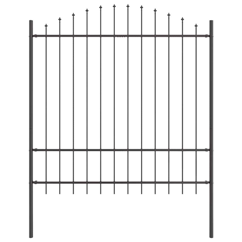 Gartenzaun WOERDEN 170 x 215 cm Pulverbeschichteter Stahl Grau
