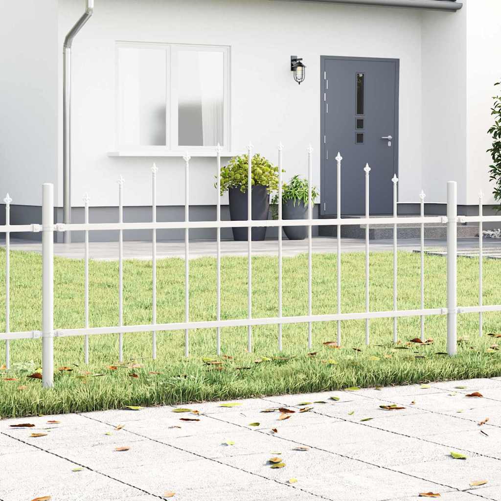 Gartenzaun WOERDEN 170 x 115 cm Pulverbeschichteter Stahl Weiß
