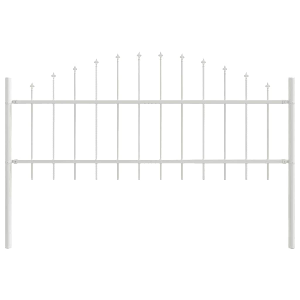 Gartenzaun WOERDEN 170 x 115 cm Pulverbeschichteter Stahl Weiß