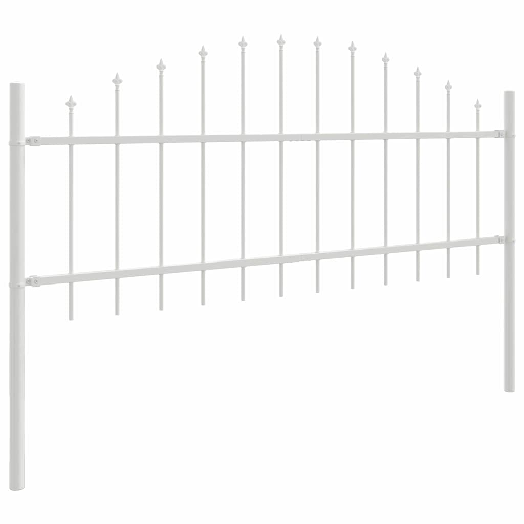 Gartenzaun WOERDEN 170 x 115 cm Pulverbeschichteter Stahl Weiß