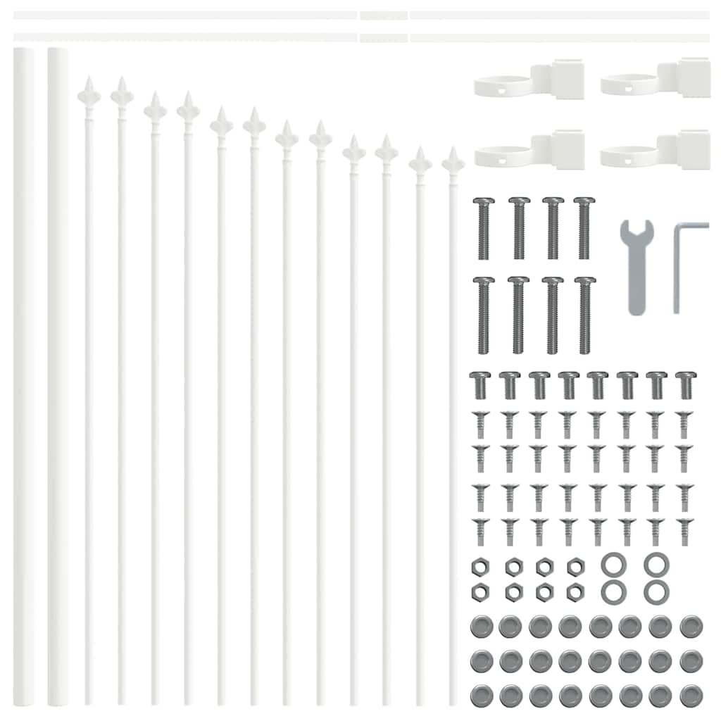 Gartenzaun WOERDEN 170 x 115 cm Pulverbeschichteter Stahl Weiß