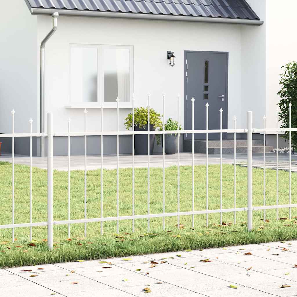 Gartenzaun WOERDEN 170 x 140 cm Pulverbeschichteter Stahl Weiß