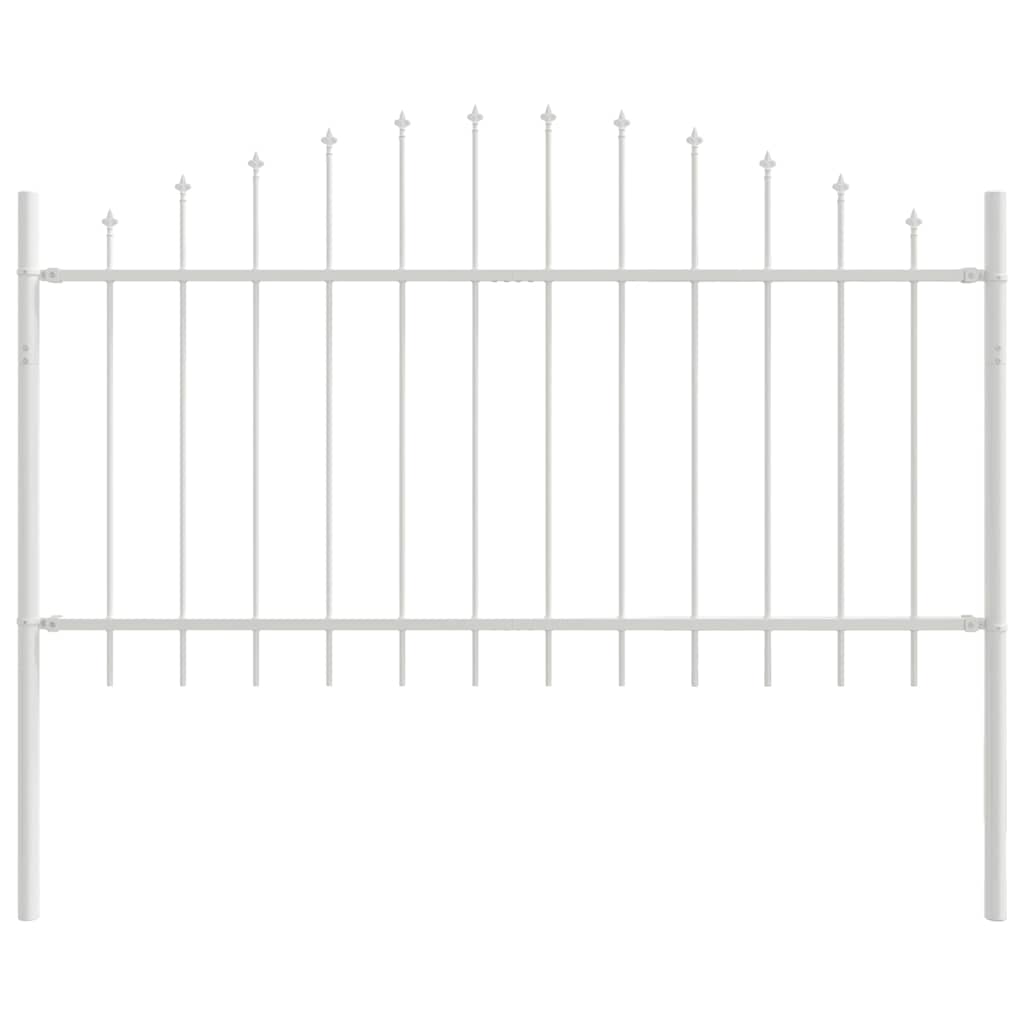 Gartenzaun WOERDEN 170 x 140 cm Pulverbeschichteter Stahl Weiß