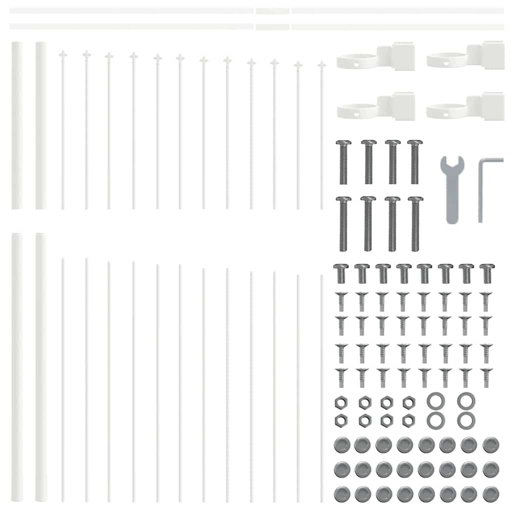 Gartenzaun WOERDEN 170 x 165 cm Pulverbeschichteter Stahl Weiß