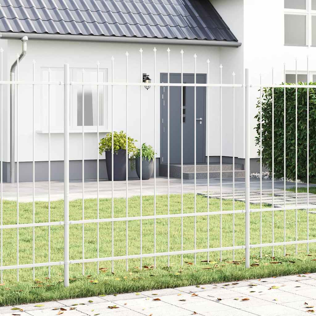 Gartenzaun WOERDEN 170 x 215 cm Pulverbeschichteter Stahl Weiß
