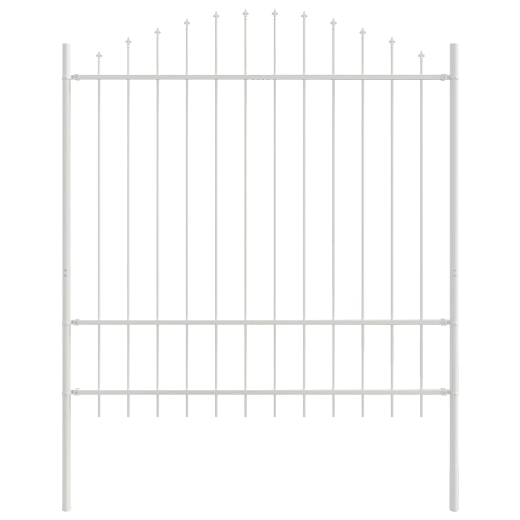 Gartenzaun WOERDEN 170 x 215 cm Pulverbeschichteter Stahl Weiß