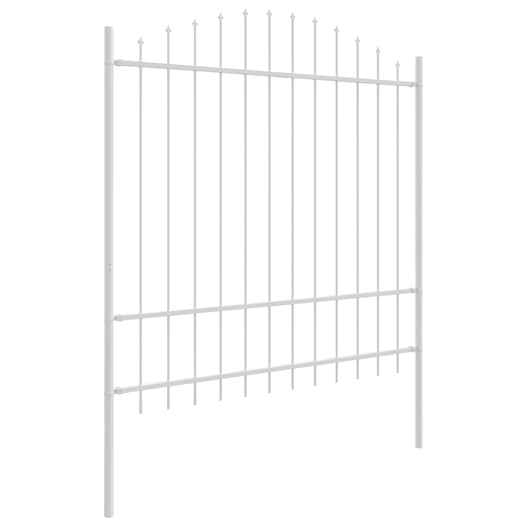 Gartenzaun WOERDEN 170 x 215 cm Pulverbeschichteter Stahl Weiß