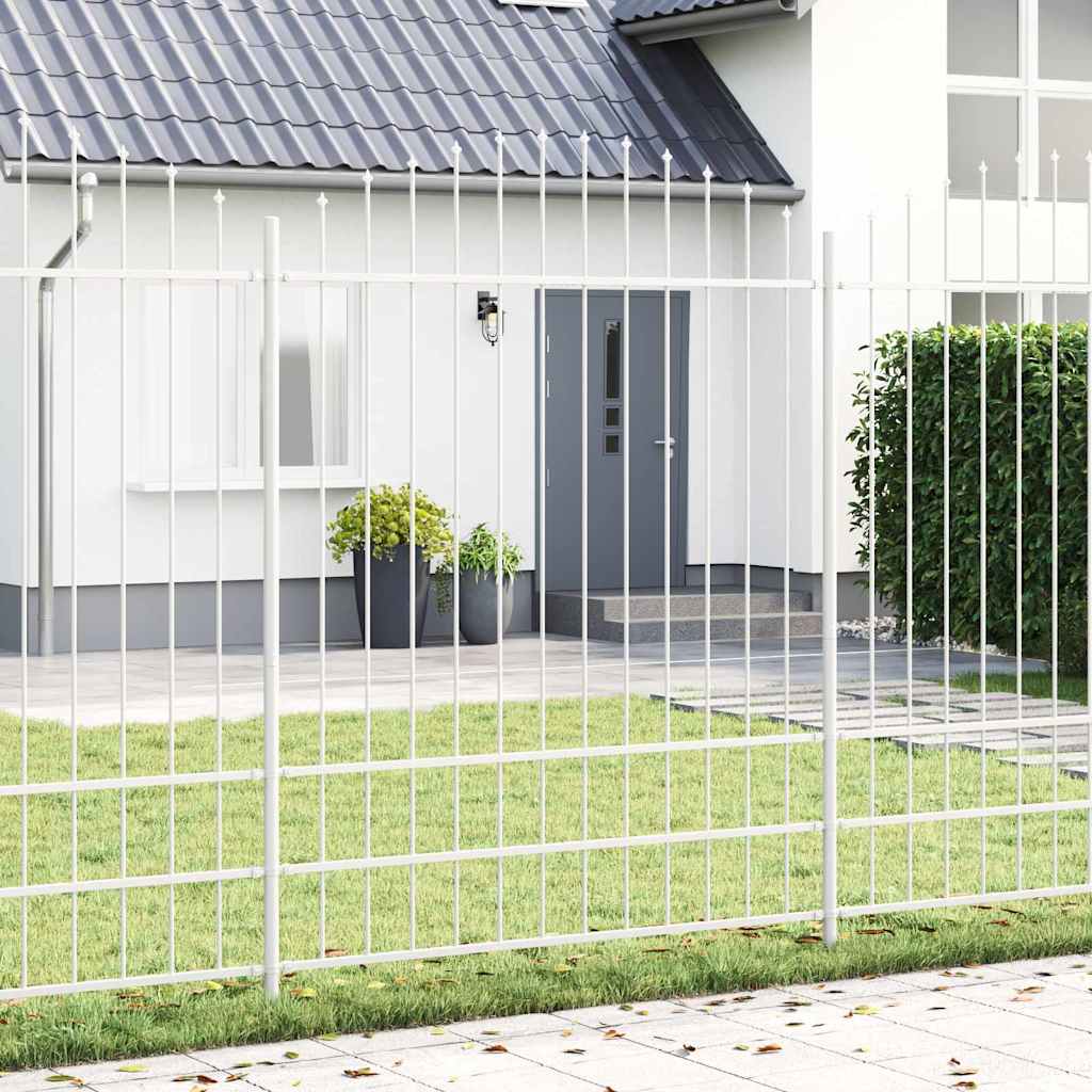 Gartenzaun WOERDEN 170 x 225 cm Pulverbeschichteter Stahl Weiß