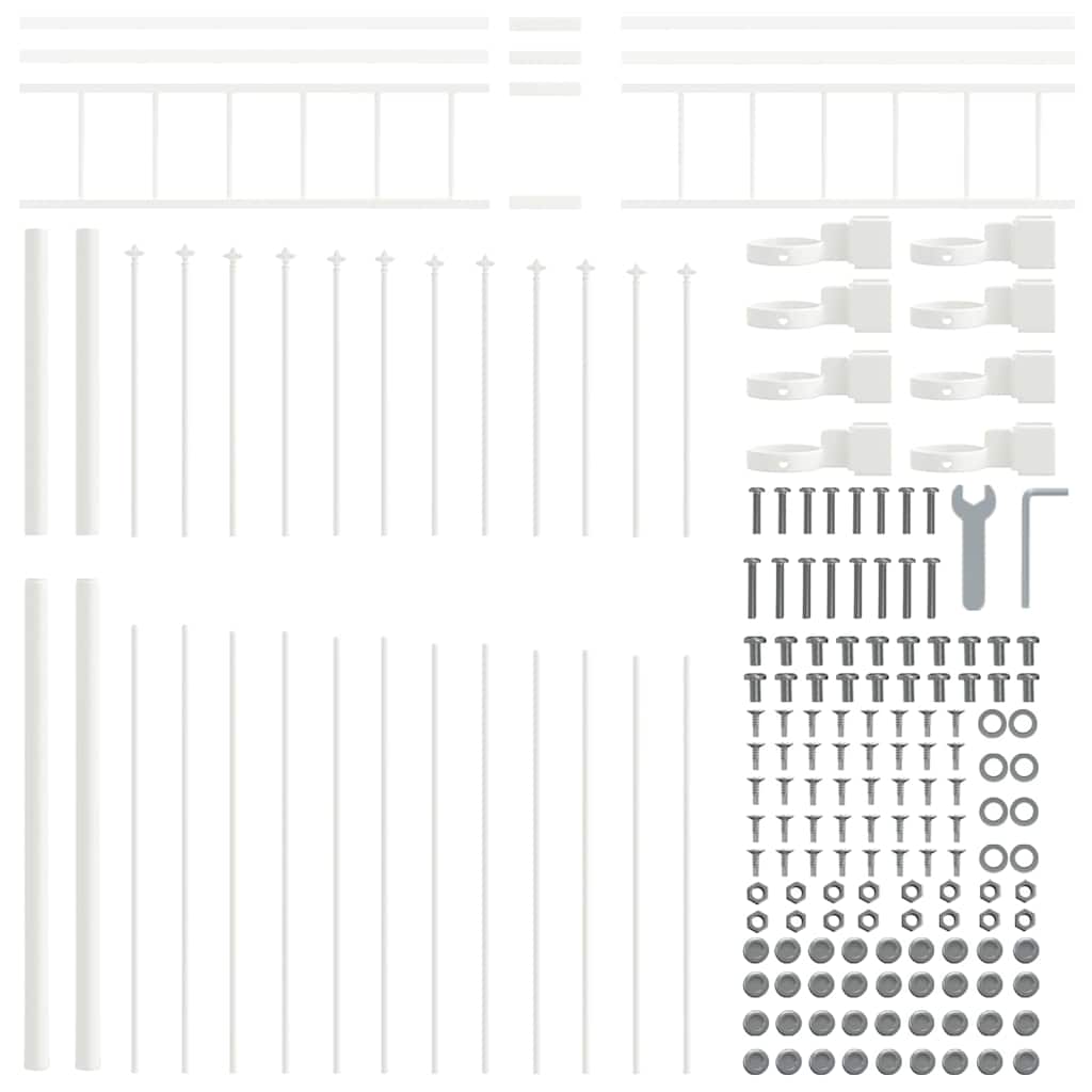 Gartenzaun WOERDEN 170 x 225 cm Pulverbeschichteter Stahl Weiß