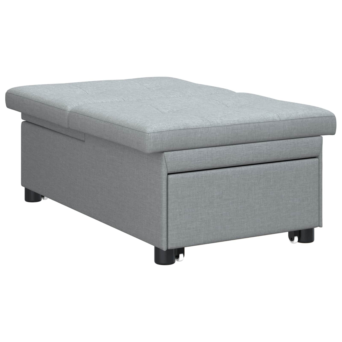 Pull Out Sofa Bed Hellgrau 194 x 50 x 82 cm Stoff