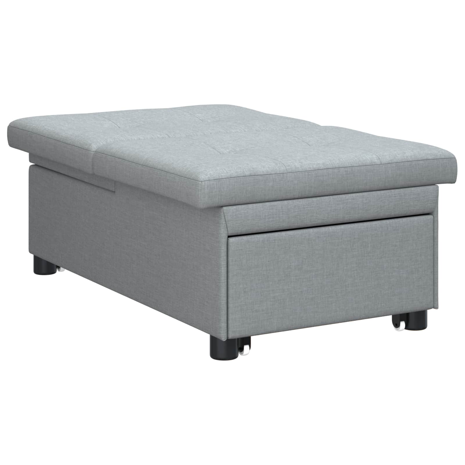 Pull Out Sofa Bed Hellgrau 194 x 50 x 82 cm Stoff