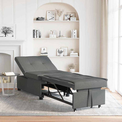 Pull Out Sofa Bed Dunkelgrau 194 x 50 x 82 cm Stoff