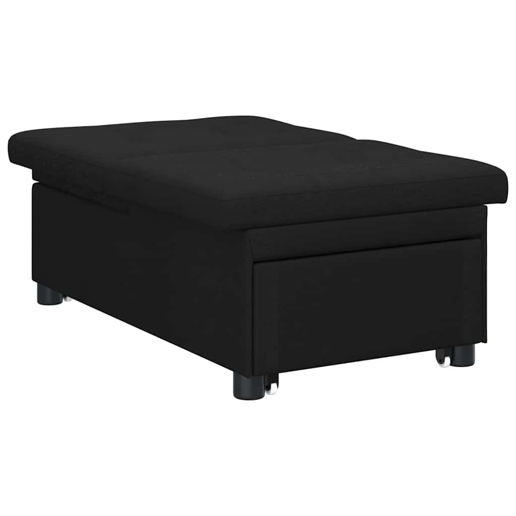 Pull Out Sofa Bed Schwarz 194 x 50 x 82 cm Stoff