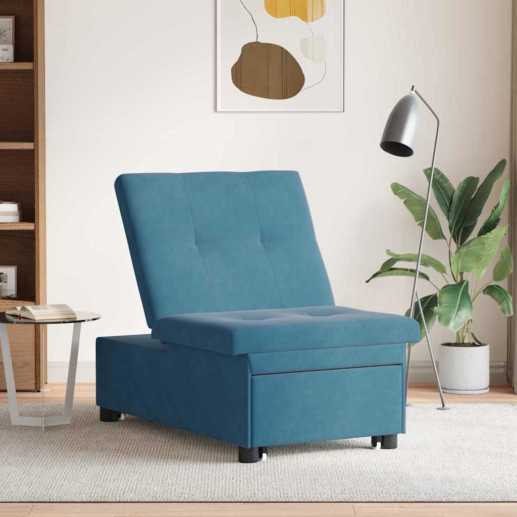 Schlafsofa Blau 194 x 67 x 82 cm Samt