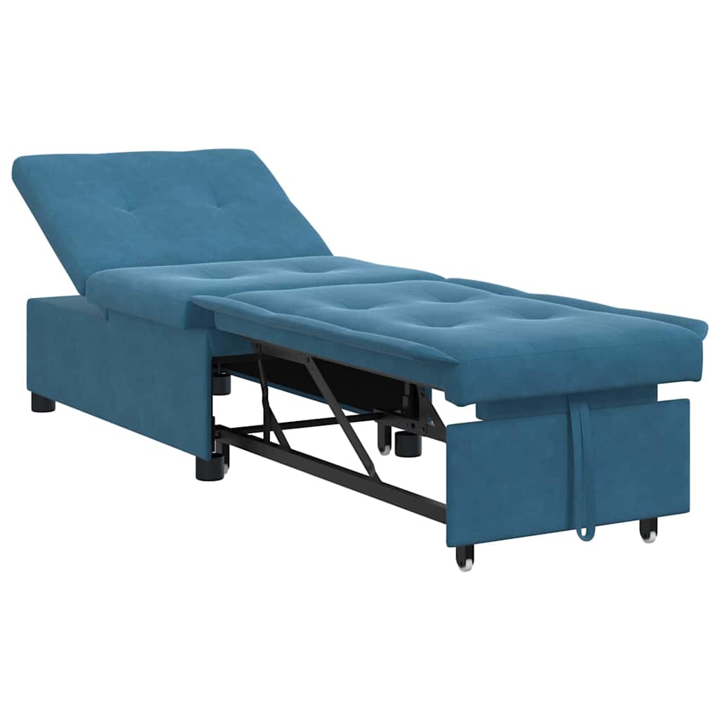 Schlafsofa Blau 194 x 67 x 82 cm Samt