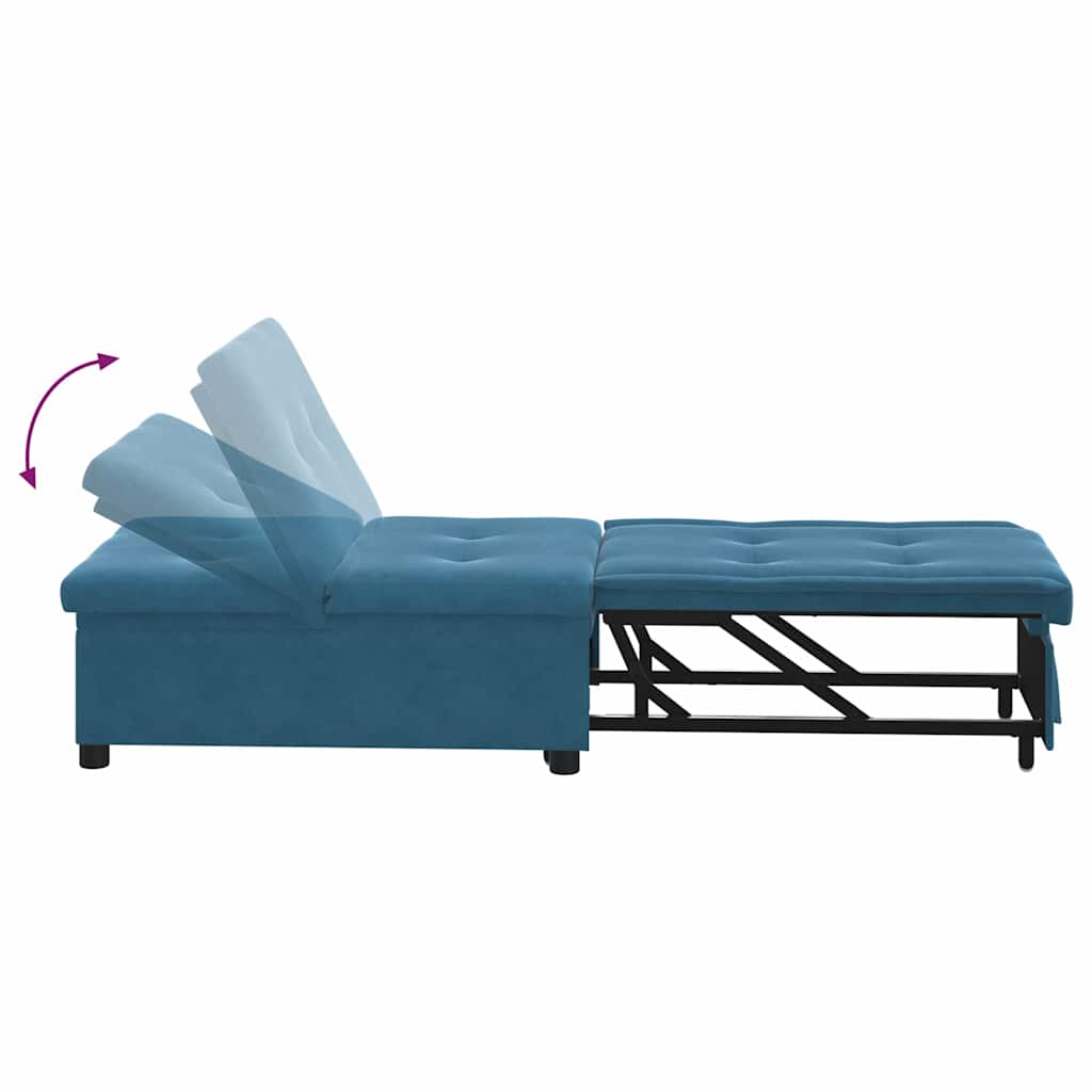Schlafsofa Blau 194 x 67 x 82 cm Samt