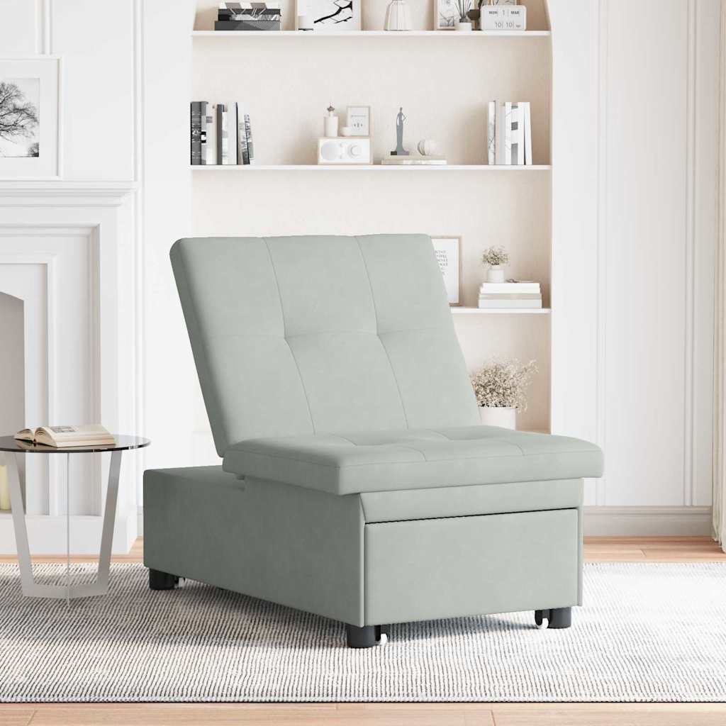 Schlafsofa Hellgrau 194 x 67 x 82 cm Samt