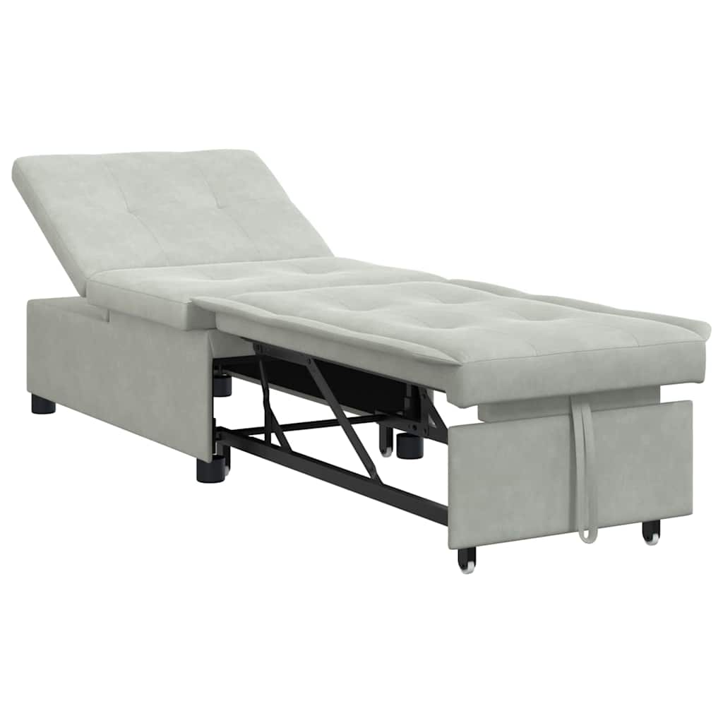 Schlafsofa Hellgrau 194 x 67 x 82 cm Samt
