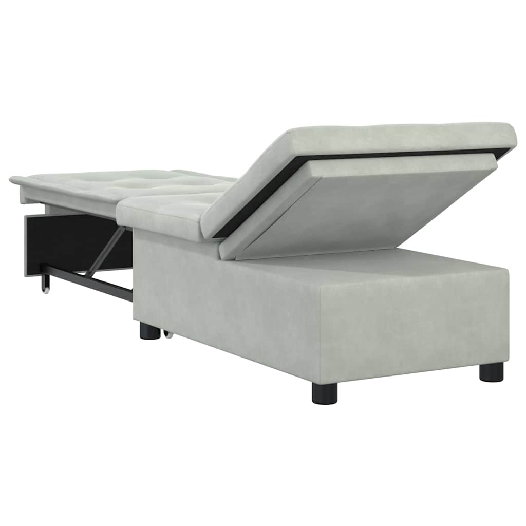 Schlafsofa Hellgrau 194 x 67 x 82 cm Samt
