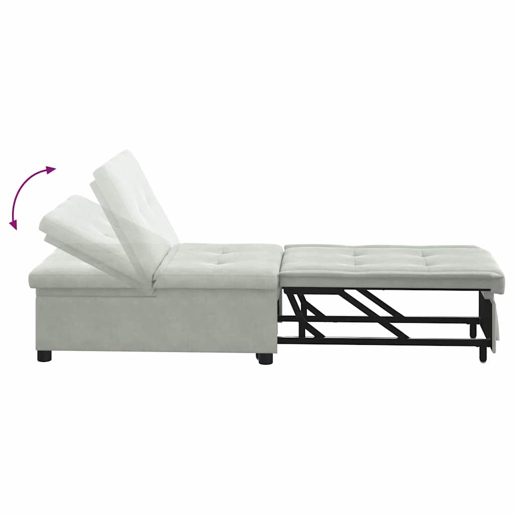 Schlafsofa Hellgrau 194 x 67 x 82 cm Samt