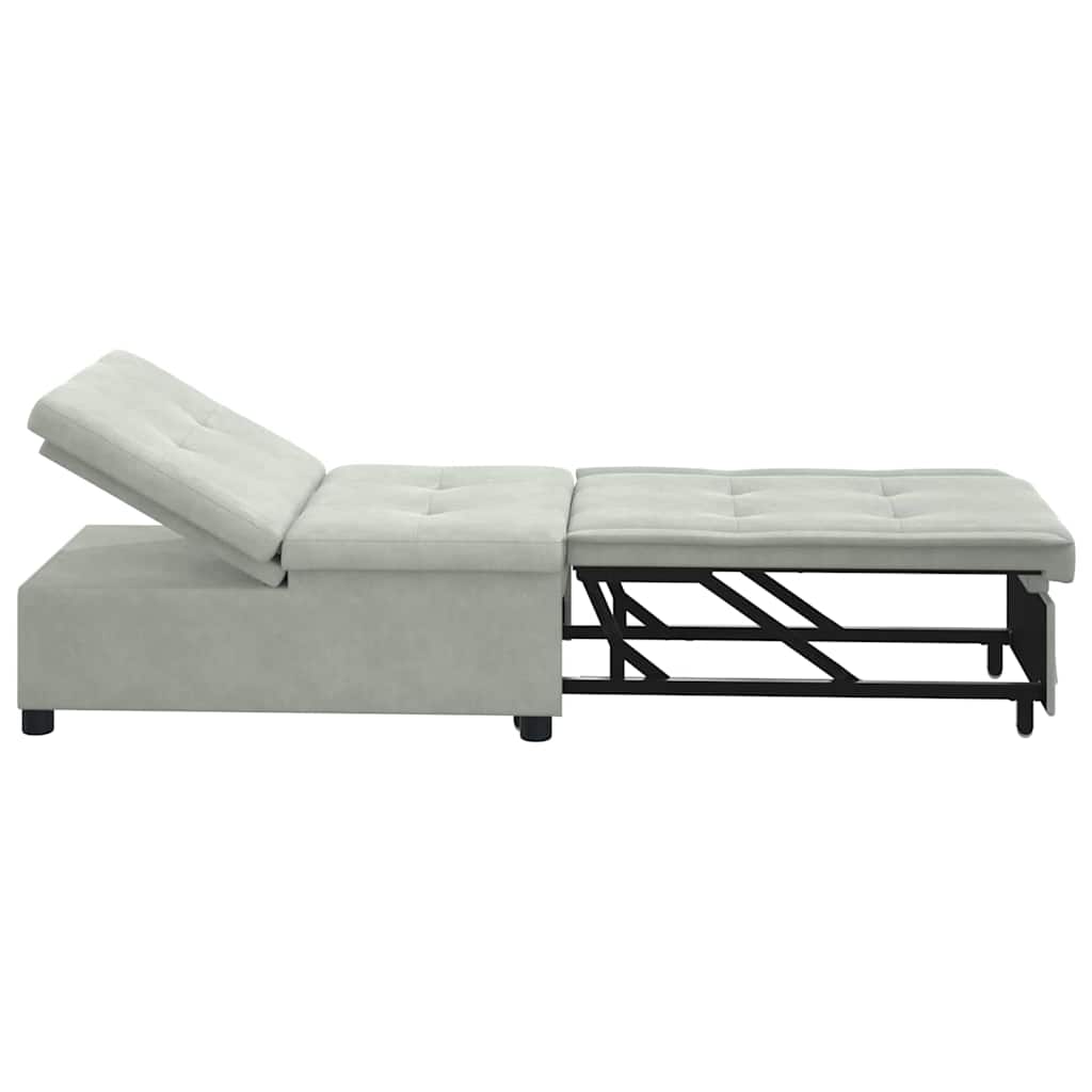 Schlafsofa Hellgrau 194 x 67 x 82 cm Samt